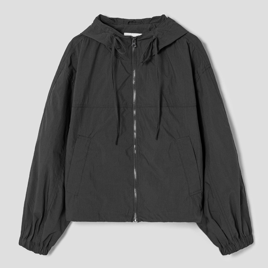 8 seconds Cotton Nylon Short Hood Jumper — Ash