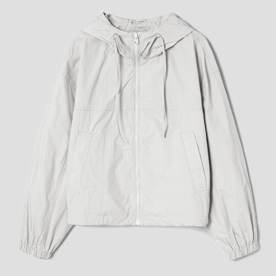 8 seconds Cotton Nylon Short Hood Jumper — Light Grey