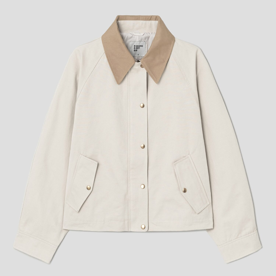 8 seconds Collared Jacket Style Outerwear — Beige