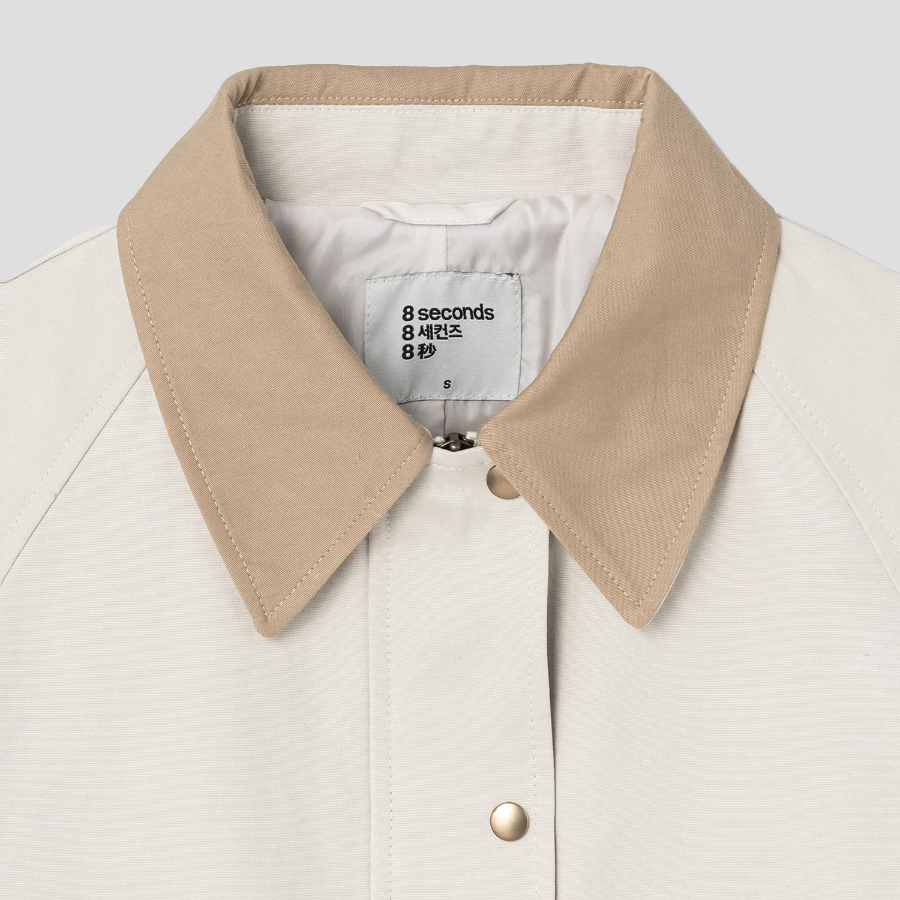 8 seconds Collared Jacket Style Outerwear — Beige