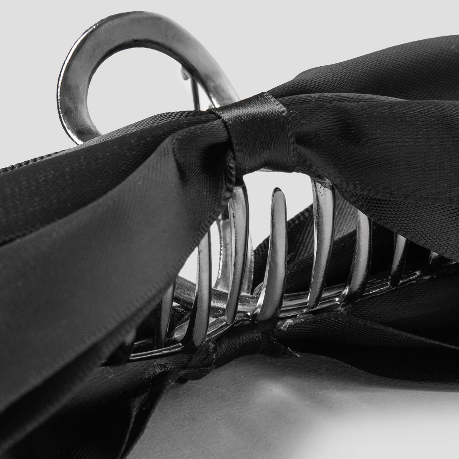 8 seconds Satin Double Ribbon Hair Clip — Black