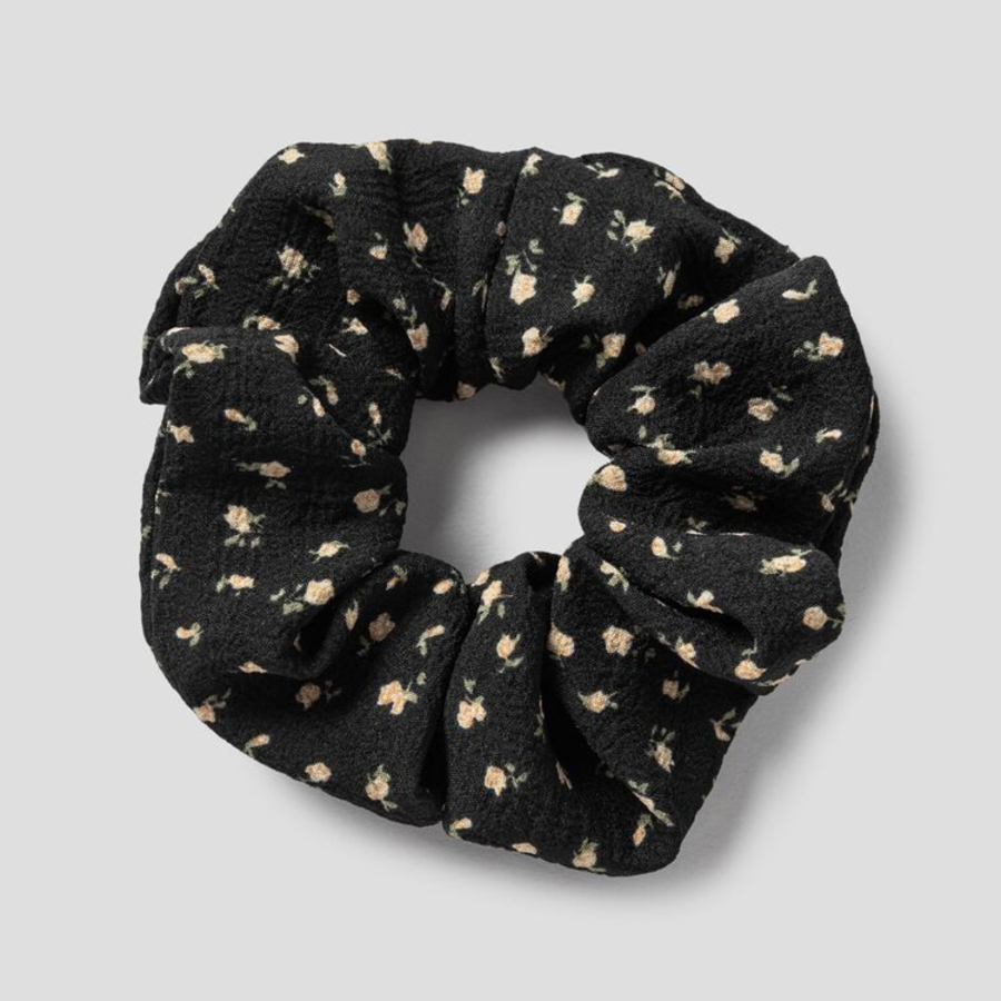 8 seconds Mini Flower Scrunchie — Black
