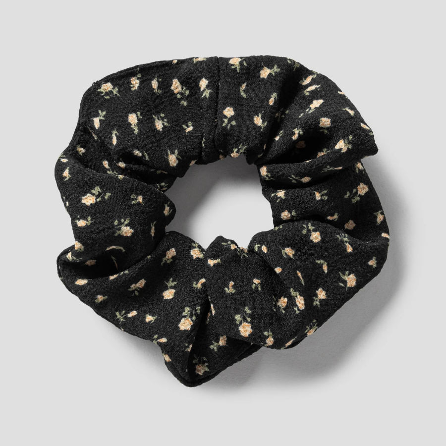 8 seconds Mini Flower Scrunchie — Black