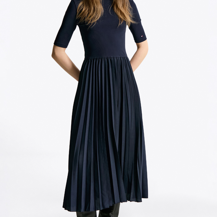 Tommy Hilfiger Official Rib Mix Media Dress