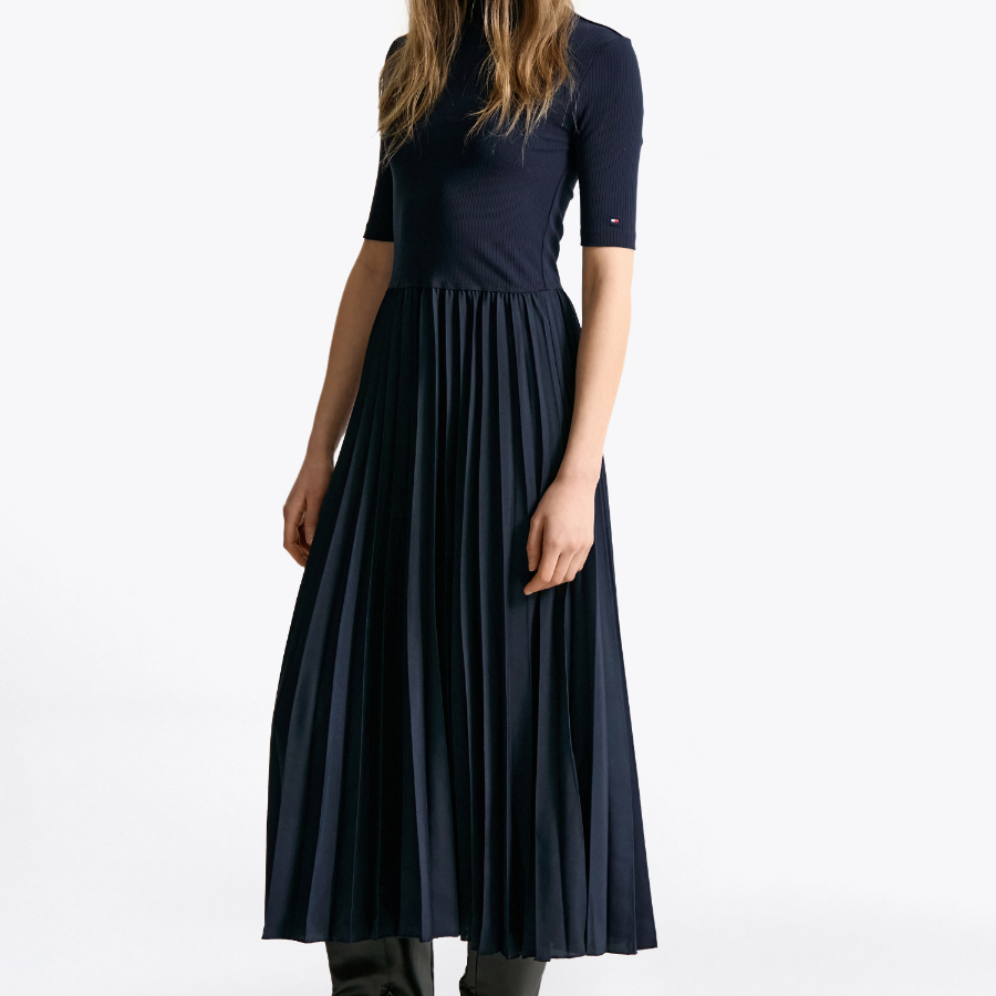 Tommy Hilfiger Official Rib Mix Media Dress
