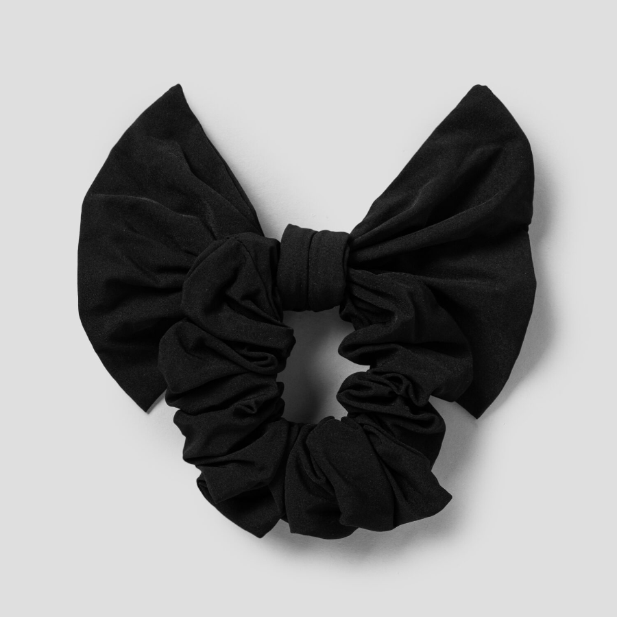 8 seconds Wide Ribbon NP Scrunchie — Black