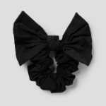 8 seconds Wide Ribbon NP Scrunchie — Black