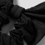 8 seconds Wide Ribbon NP Scrunchie — Black