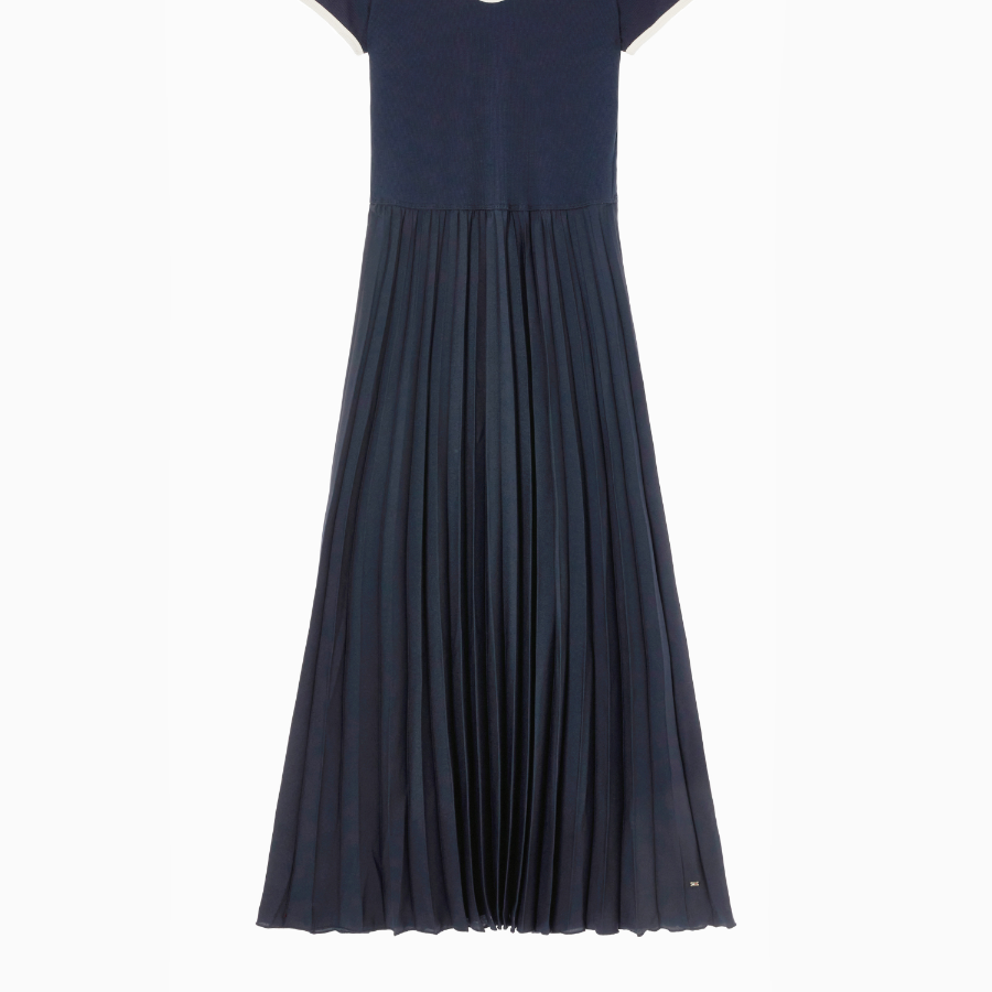 Tommy Hilfiger Official Woven Jersey Pleated Dress