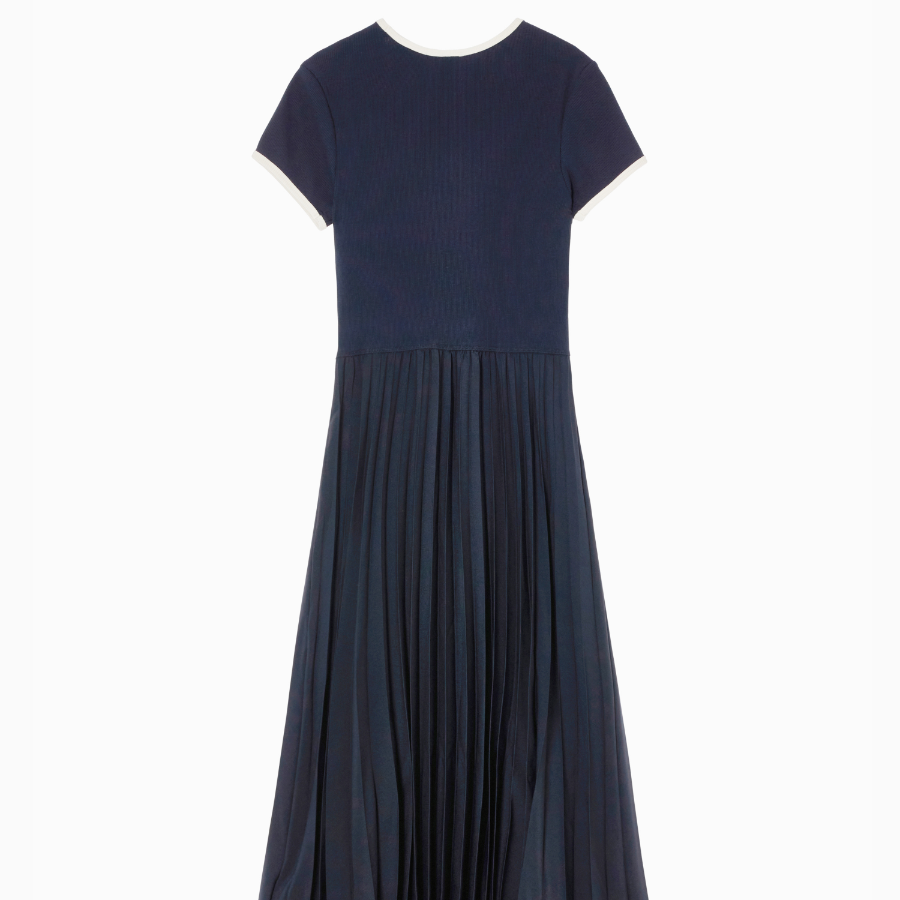 Tommy Hilfiger Official Woven Jersey Pleated Dress