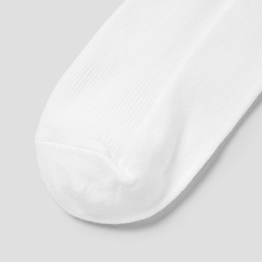 8 seconds Ankle Shirring Ribbed Socks — White