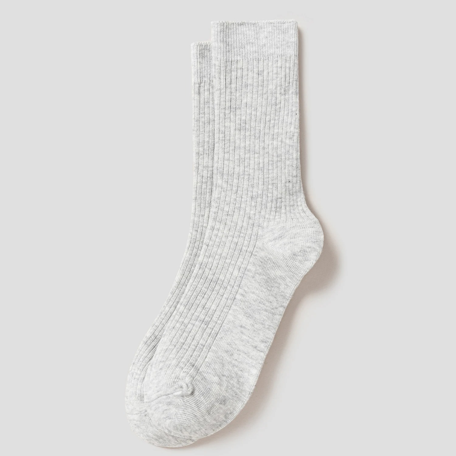 8 seconds Cotton Blend Ribbed Socks — Ivory