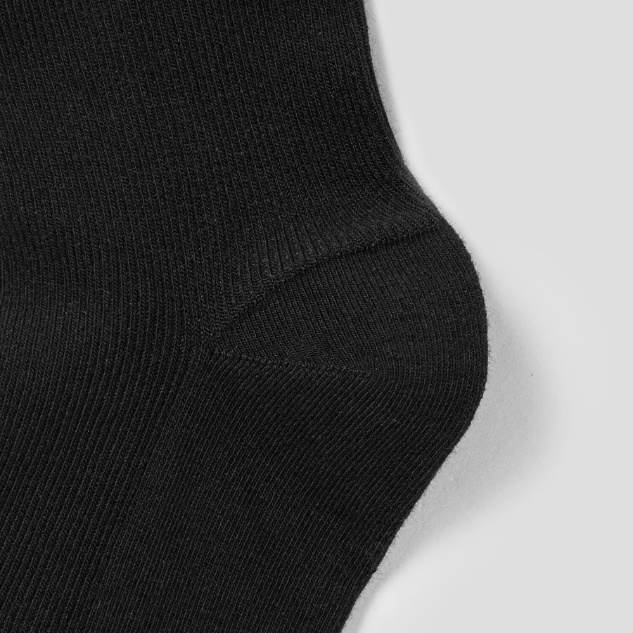 8 seconds Ankle Shirring Ribbed Socks — Black