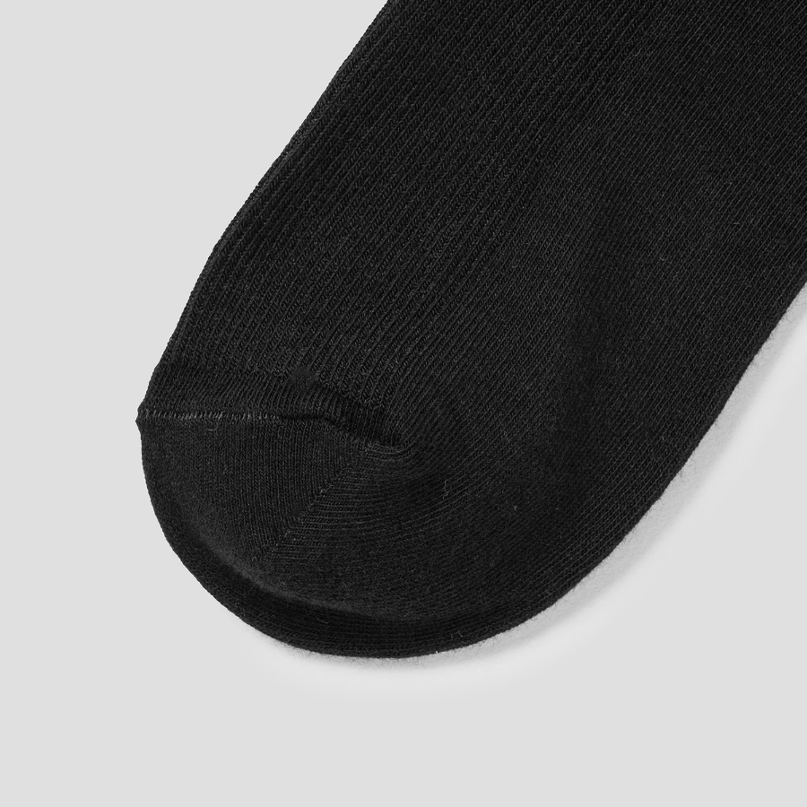 8 seconds Ankle Shirring Ribbed Socks — Black