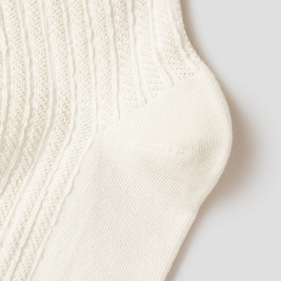 8 seconds Openwork Knit Socks — White