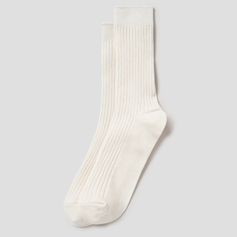8 seconds Silket Ribbed Socks — Ivory