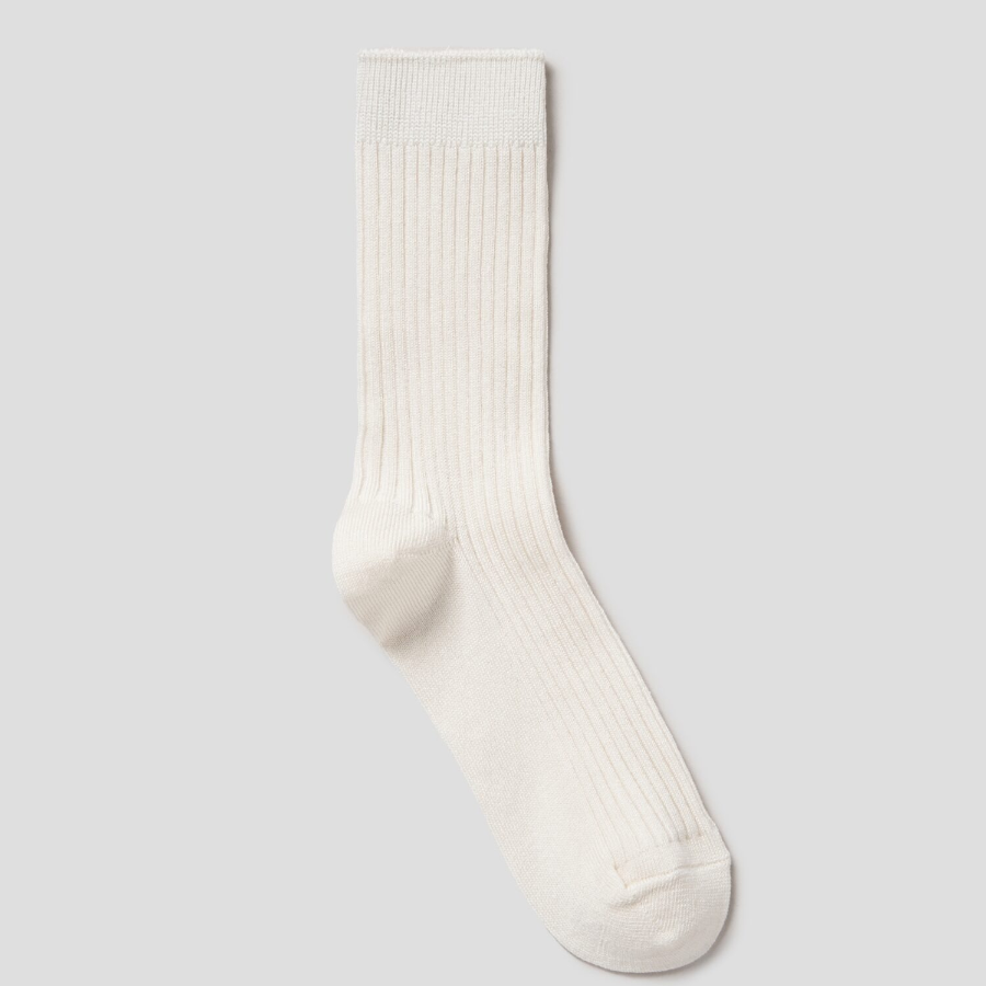 8 seconds Silket Ribbed Socks — Ivory