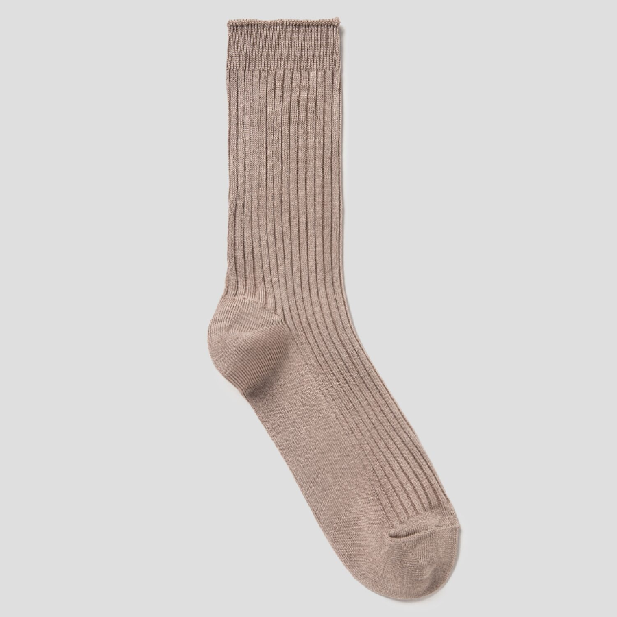 8 seconds Silket Ribbed Socks — Beige