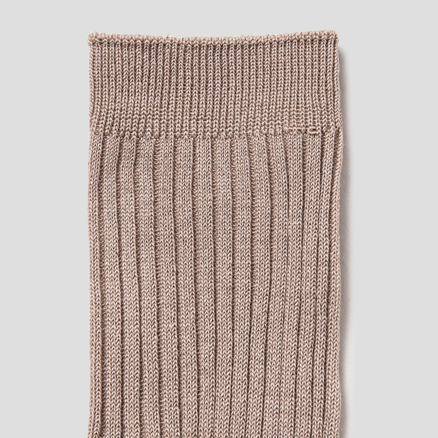 8 seconds Silket Ribbed Socks — Beige