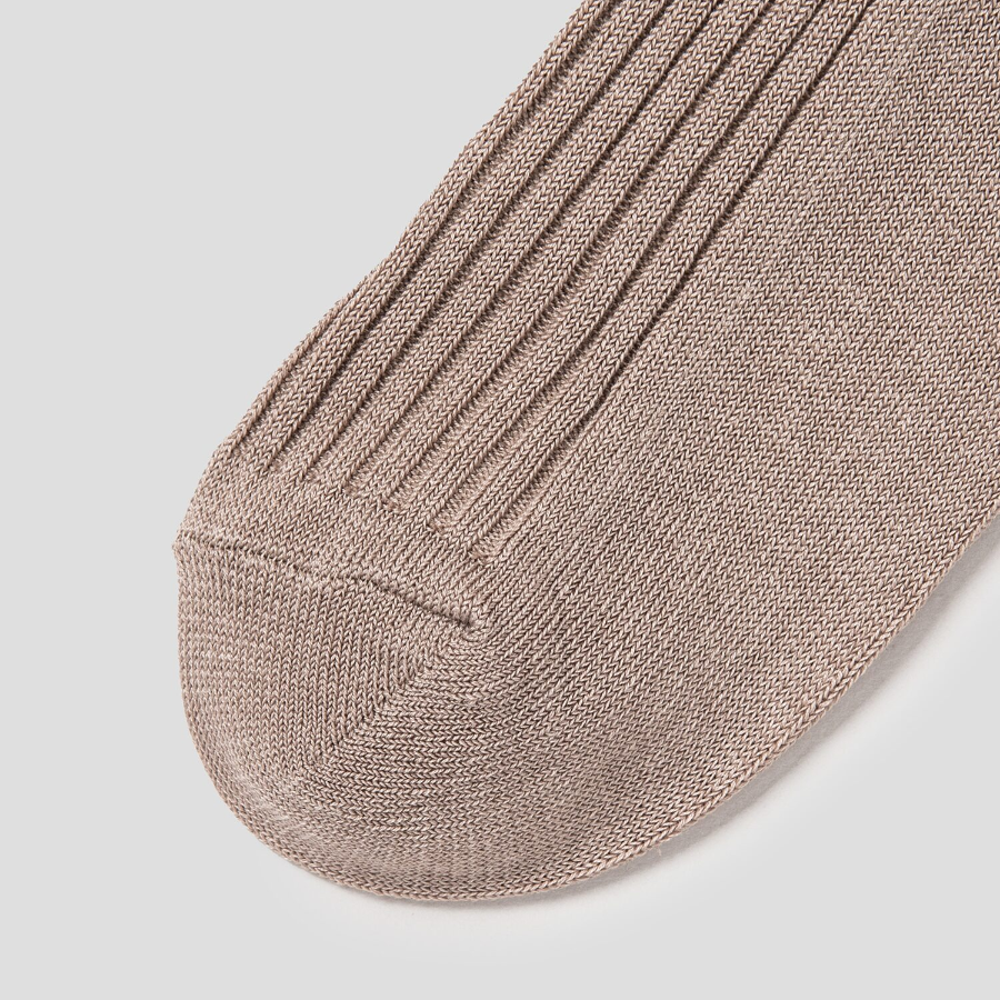 8 seconds Silket Ribbed Socks — Beige