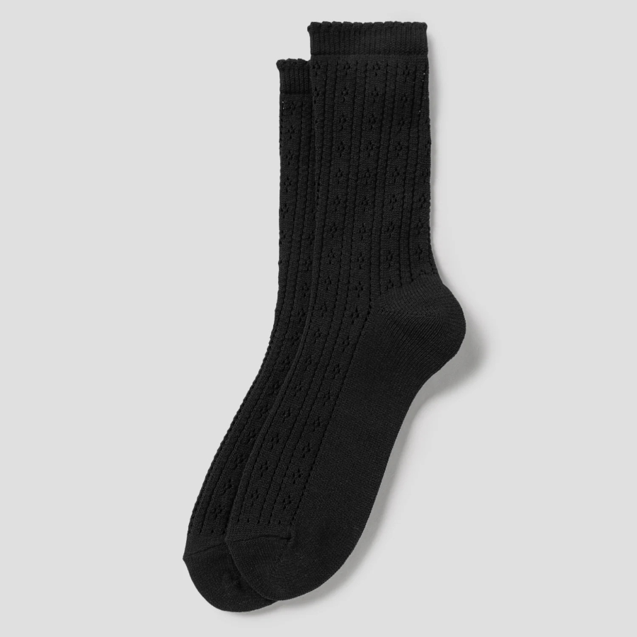 8 seconds Summer Openwork Knit Socks — Black