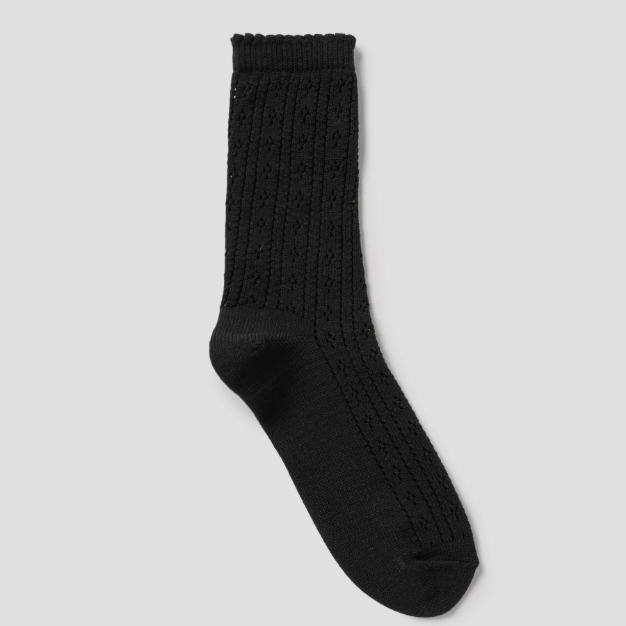 8 seconds Summer Openwork Knit Socks — Black
