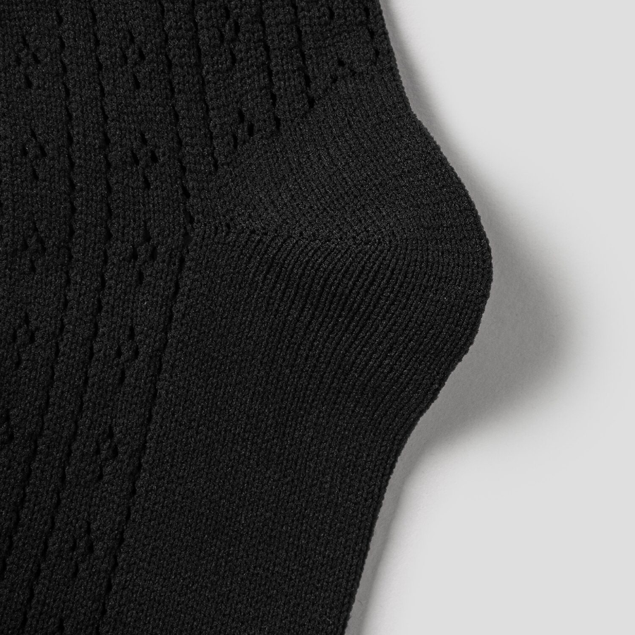 8 seconds Summer Openwork Knit Socks — Black