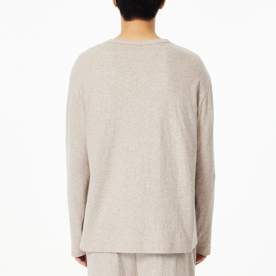 JAJU Double Cotton Loose Fit Pajama T-Shirt – Beige