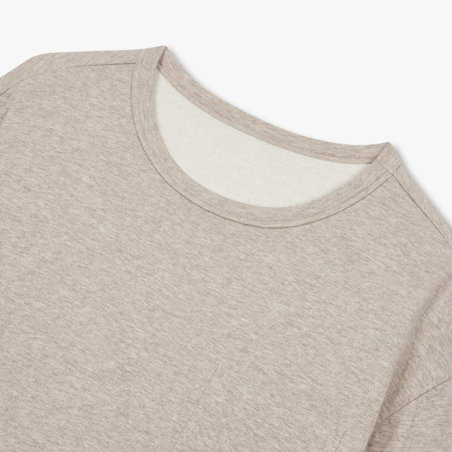 JAJU Double Cotton Loose Fit Pajama T-Shirt – Beige