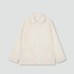 JAJU Microfiber Flat Collar Pajama Shirt – Ivory