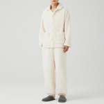 JAJU Microfiber Flat Collar Pajama Shirt – Ivory