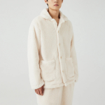 JAJU Microfiber Flat Collar Pajama Shirt – Ivory