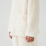 JAJU Microfiber Flat Collar Pajama Shirt – Ivory