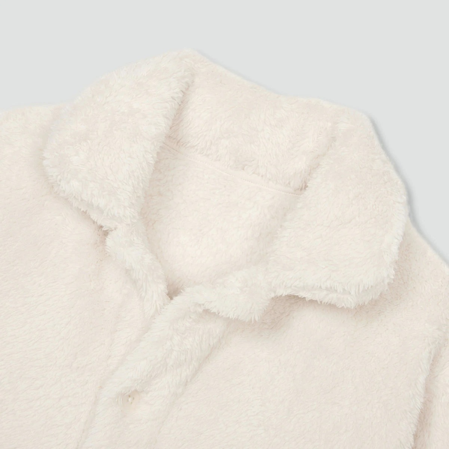 JAJU Microfiber Flat Collar Pajama Shirt – Ivory