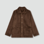 JAJU Microfiber Flat Collar Pajama Shirt – Brown