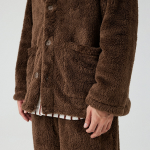 JAJU Microfiber Flat Collar Pajama Shirt – Brown