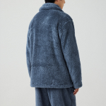 JAJU Microfiber Flat Collar Pajama Shirt – Blue