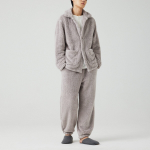 JAJU Microfiber Flat Collar Pajama Shirt – Grey