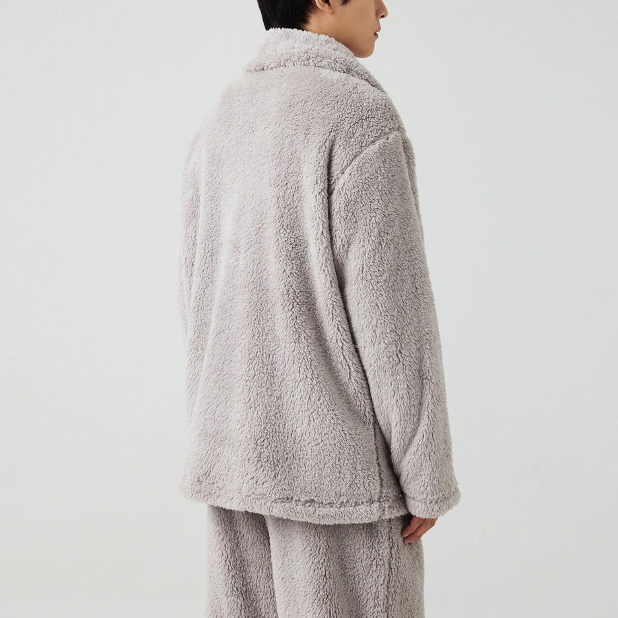 JAJU Microfiber Flat Collar Pajama Shirt – Grey