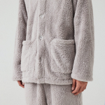 JAJU Microfiber Flat Collar Pajama Shirt – Grey