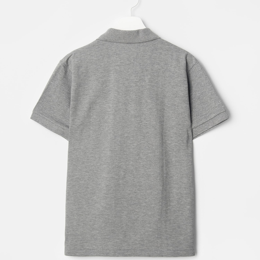 PLAY COMME DES GARCONS (Unisex) Double Black Heart Wappen Polo Shirt - Grey