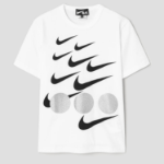 COMME DES GARCONS BLACK (Unisex) Cotton Jersey Nike Print - White