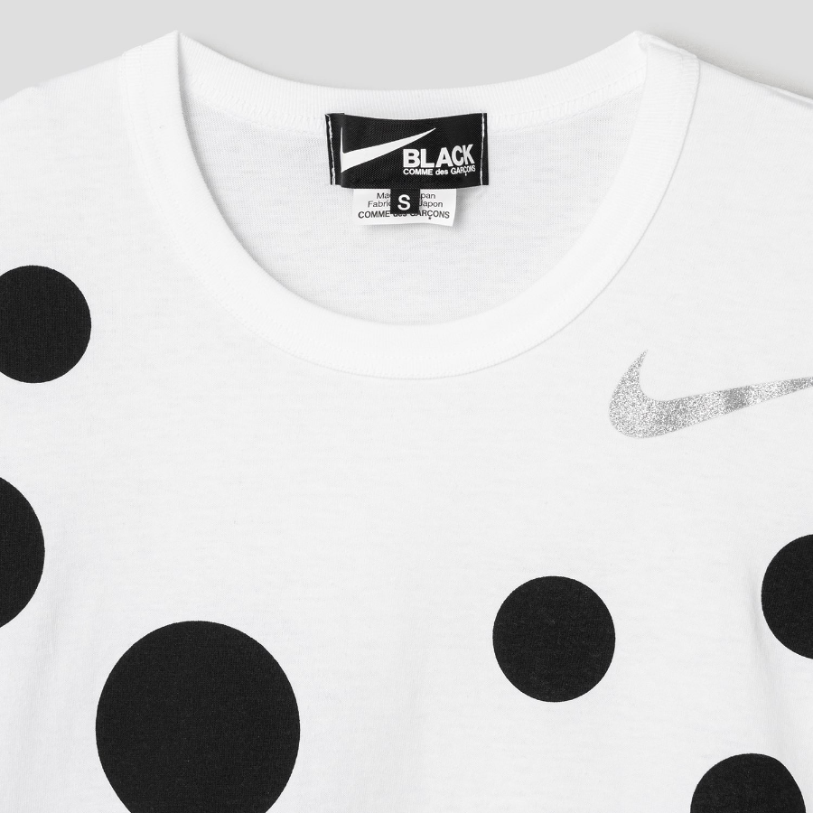 COMME DES GARCONS BLACK (Unisex) Cotton Jersey Nike Print - White