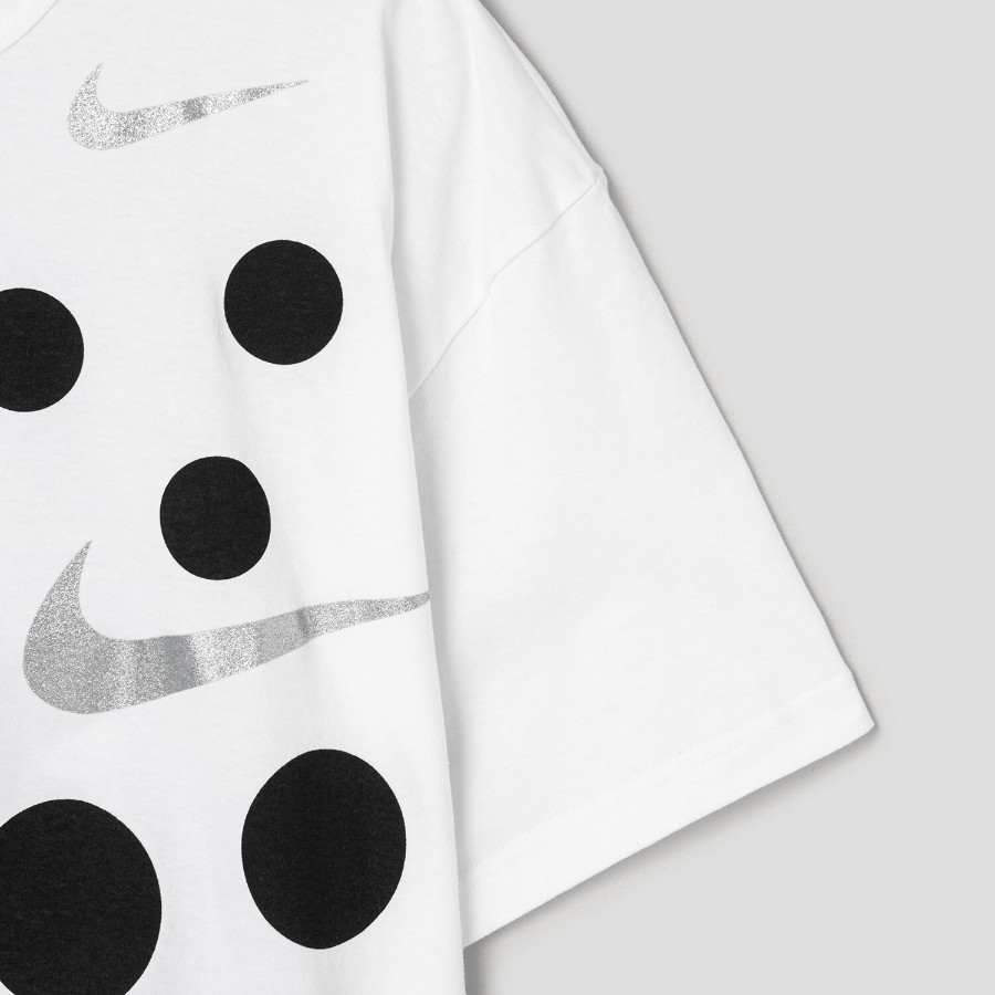 COMME DES GARCONS BLACK (Unisex) Cotton Jersey Nike Print - White