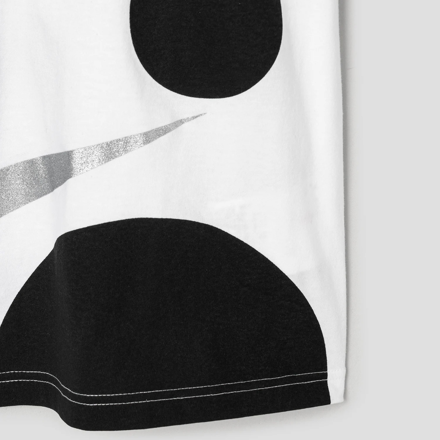 COMME DES GARCONS BLACK (Unisex) Cotton Jersey Nike Print - White