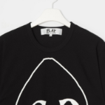 PLAY COMME DES GARCONS (Unisex) Upside down White Heart Sketch T-shirt - Black