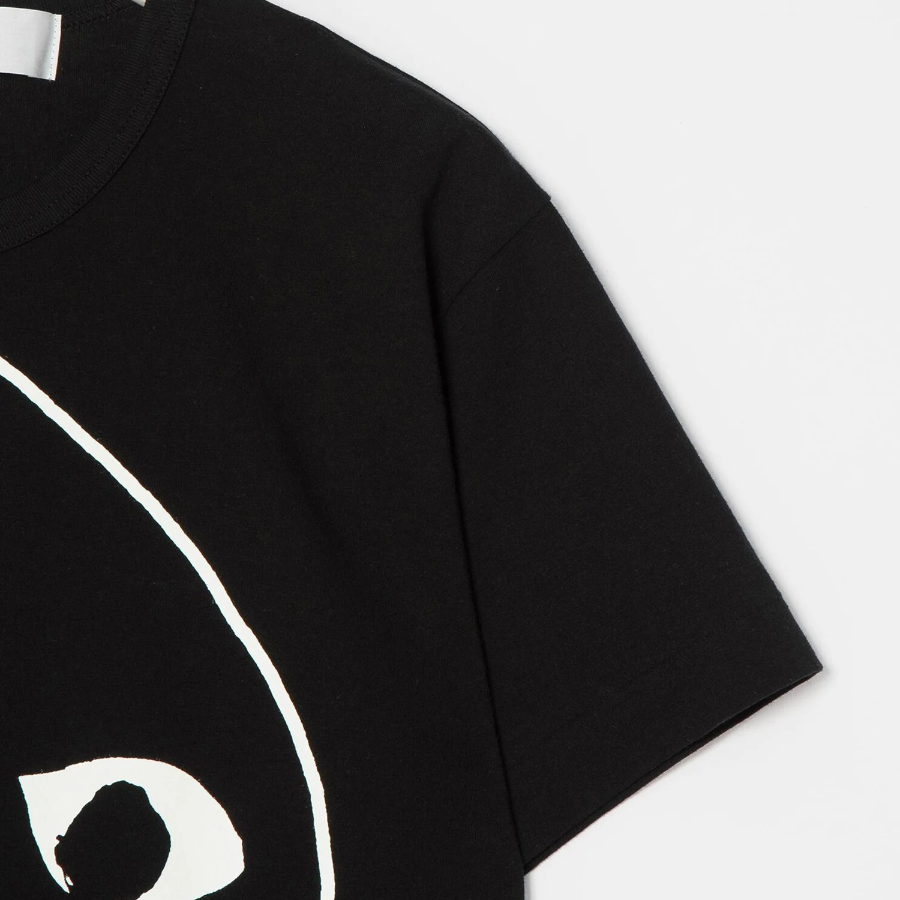 PLAY COMME DES GARCONS (Unisex) Upside down White Heart Sketch T-shirt - Black