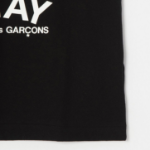PLAY COMME DES GARCONS (Unisex) Upside down White Heart Sketch T-shirt - Black
