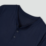 JAJU Peach Skin Long Sleeve Pajama T-Shirt – Navy