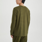 JAJU Smart Cotton Round Neck Long Sleeve Lounge T-Shirt – Dark Khaki